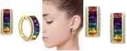 EFFY Collection EFFY&reg; Multi-Gemstone (4-7/8 ct. t.w.) & Diamond (1/4 ct. t.w.) Huggie Hoop Earrings in 14k Gold